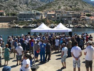 Inauguration du quai "Marius Gaudin" au Port des Goudes