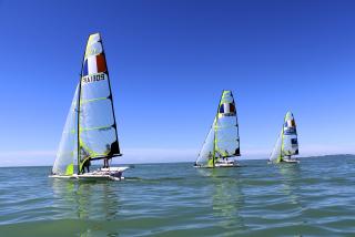 Les coureurs du YCPR en stage à Cadiz avec le pôle France 49er