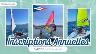 Les inscriptions école de voile à l'année sont ouvertes ! 