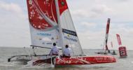 Dimitri Deruelle à bord de Trésors de Tahiti sur le Tour de France à la Voile 2016