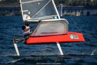 Noé Delpech, Julien et Romain d'Ortoli à la Foiling week - Moth