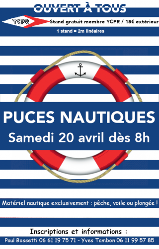 Puces Nautiques ouvertes à tous - Samedi 20 avril