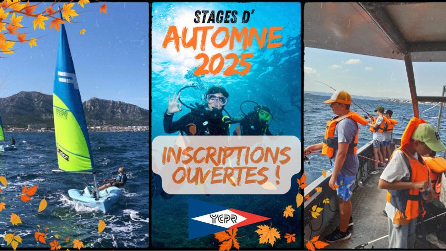 Stages d'automne 2025 - Pêche, voile, plongée